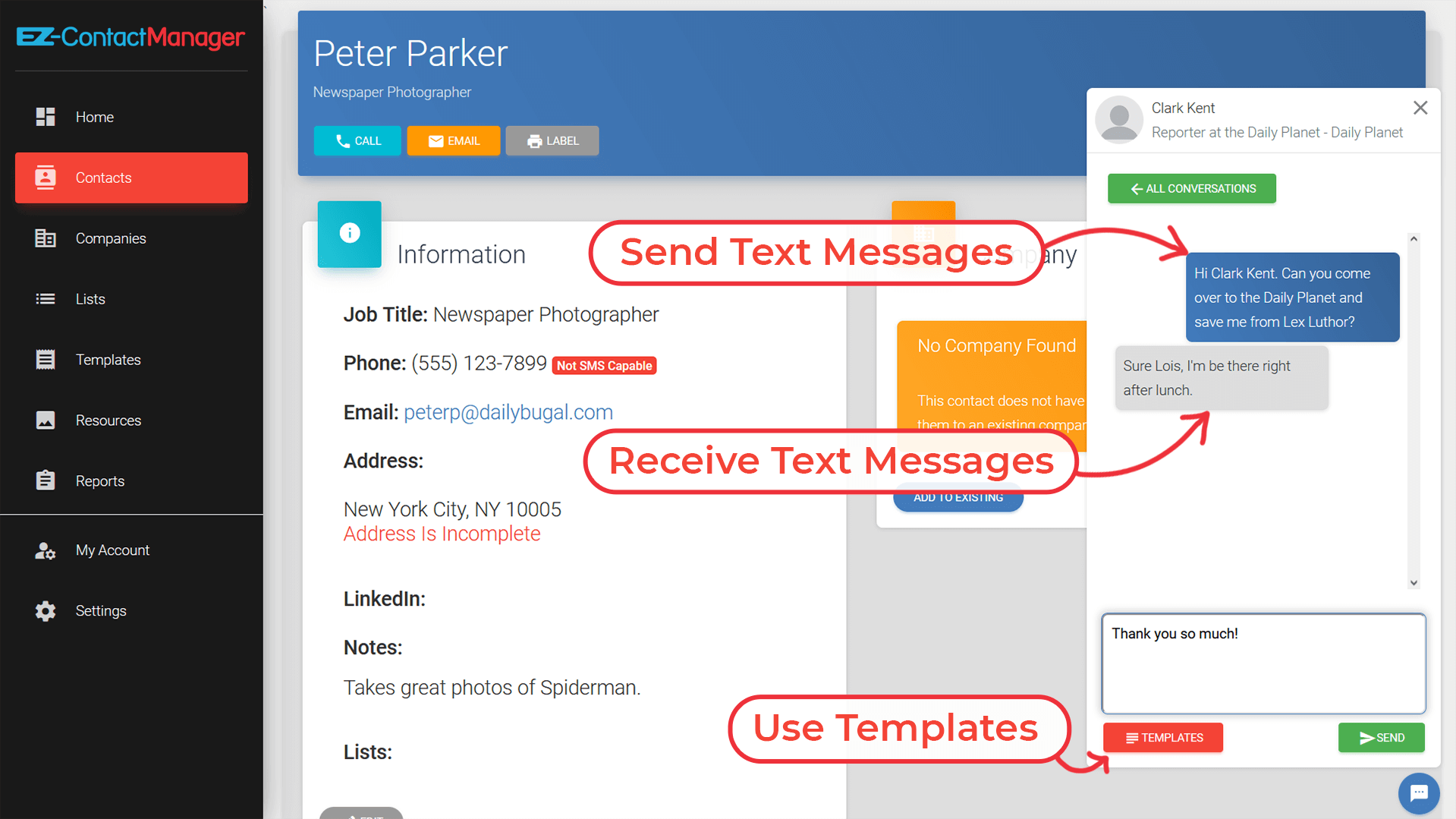 Business Texting Send Text Messages from Desktop Computer